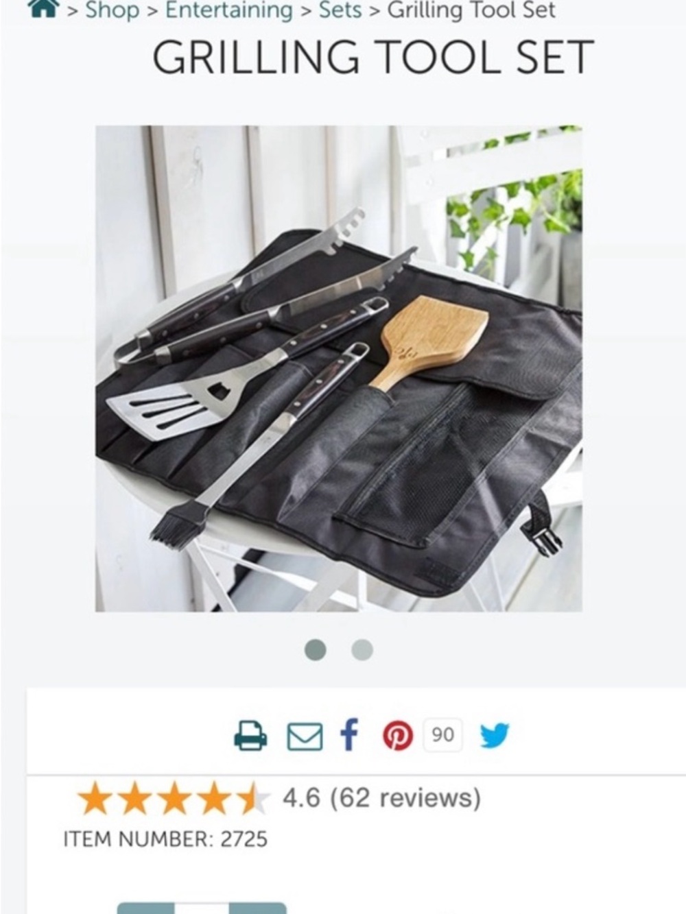 Pampered Chef Grilling Tool Set - New
